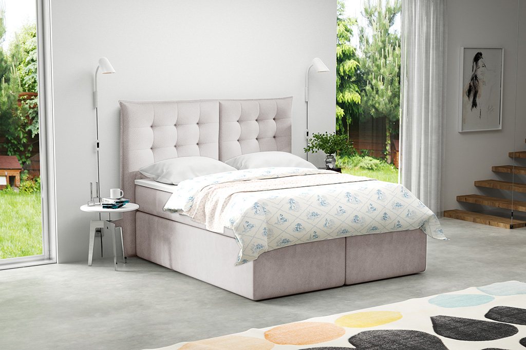 Eka Kontinentální čalouněná postel Soft - Cassablanca (180x200 cm)