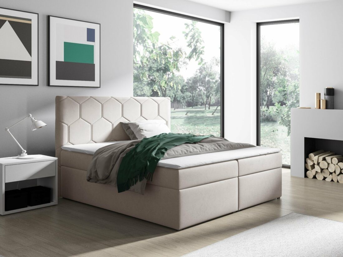 Eka Kontinentální čalouněná postel MEDOX -  (180x200 cm)