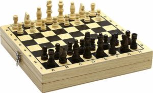 DD Dřevěné šachy a dáma v boxu
