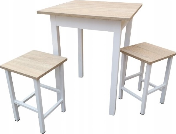 Dede Set - kuchyňský stůl  + 2x židle MINI - dub sonoma / bílá
