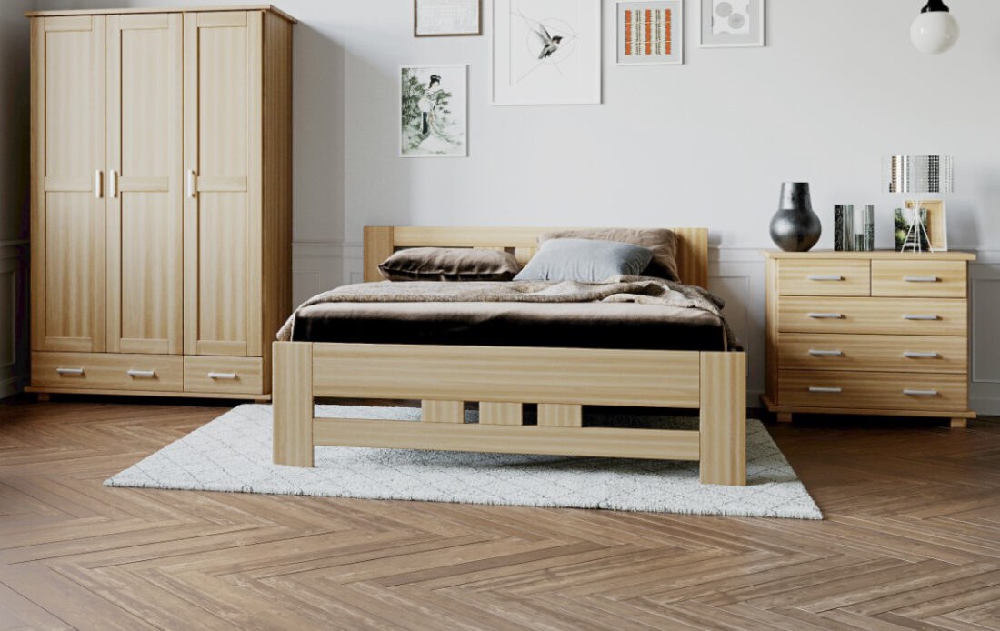 DJM Dřevěná postel z bukového masivu N76