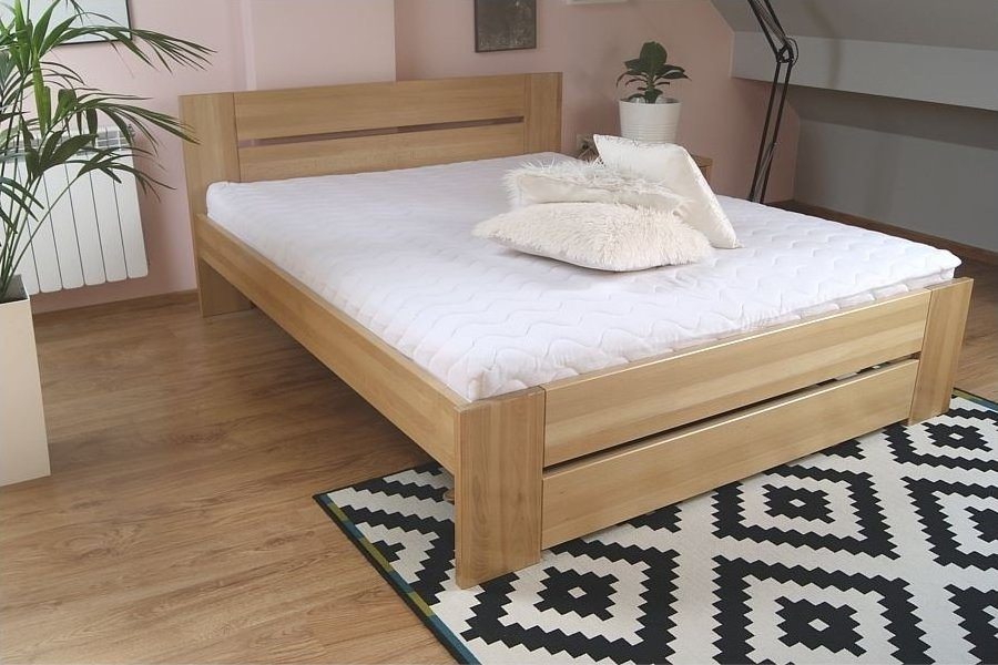 DJM Dřevěná postel z bukového masivu N87