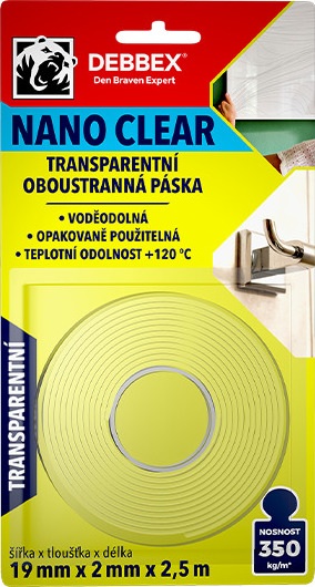 Debbex Oboustranná páska NANO CLEAR 1