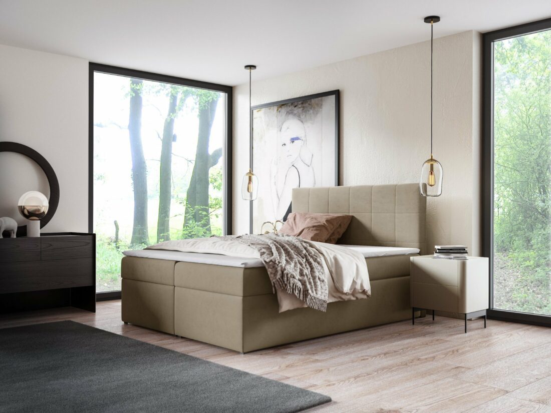 Eka Kontinentální čalouněná postel SMART -  (90x200 cm)