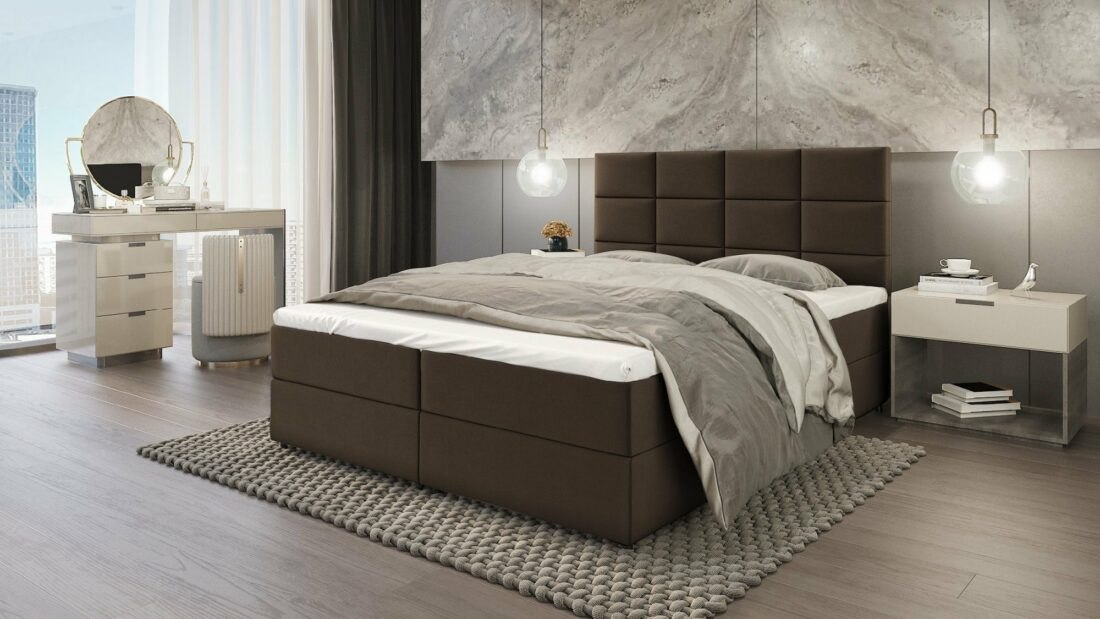 SFAB Kontinentální čalouněná postel MERCURY (140x200 cm)