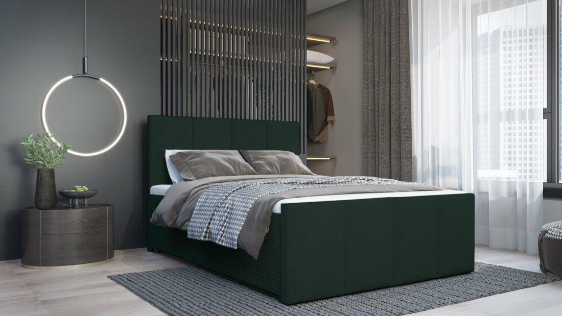 SFAB Kontinentální čalouněná postel MILANO (160x200 cm)