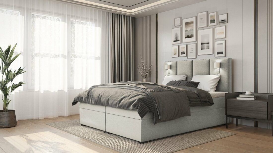 SFAB Kontinentální čalouněná postel PARMA (120x200 cm)