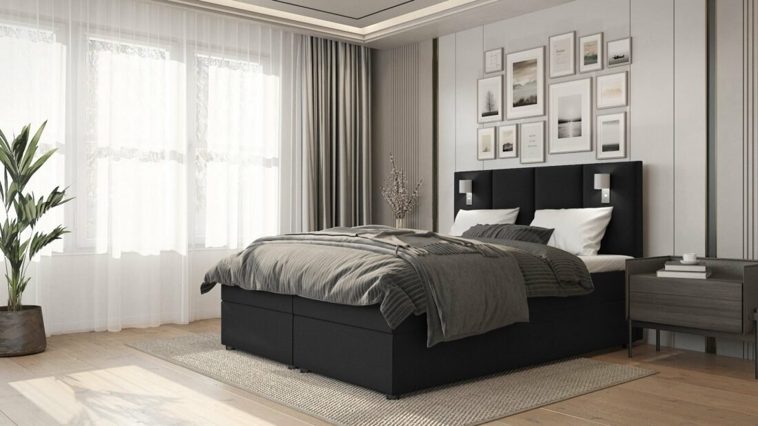 SFAB Kontinentální čalouněná postel PARMA (160x200 cm)