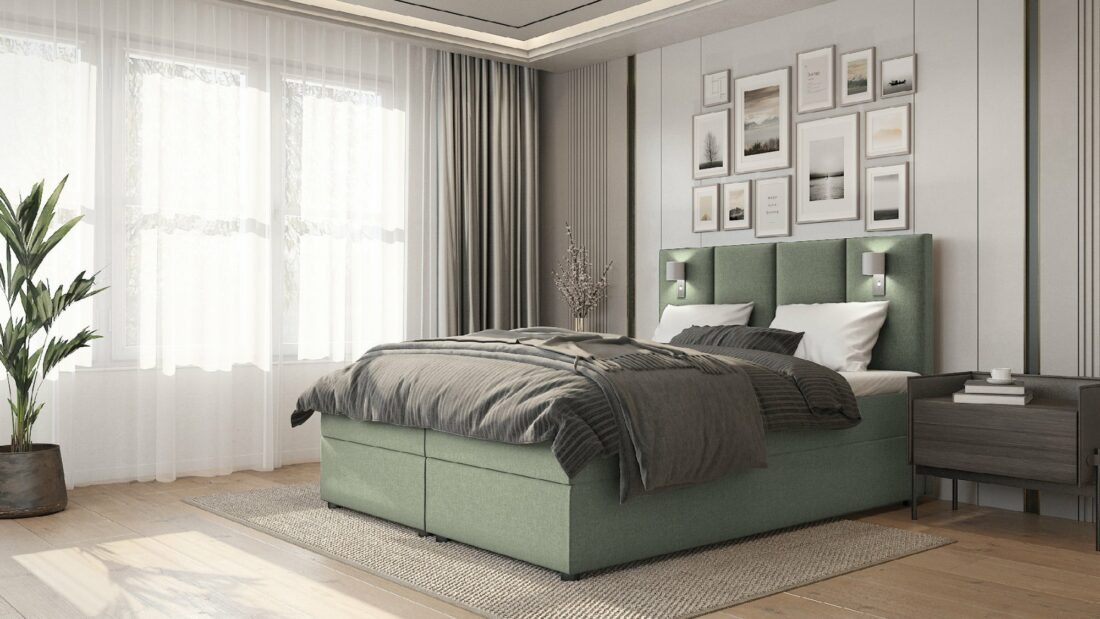 SFAB Kontinentální čalouněná postel PARMA (180x200 cm)