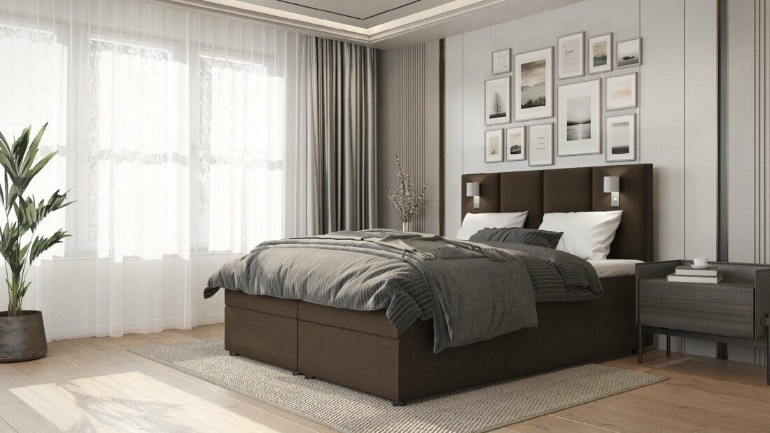 SFAB Kontinentální čalouněná postel PARMA (90x200 cm)