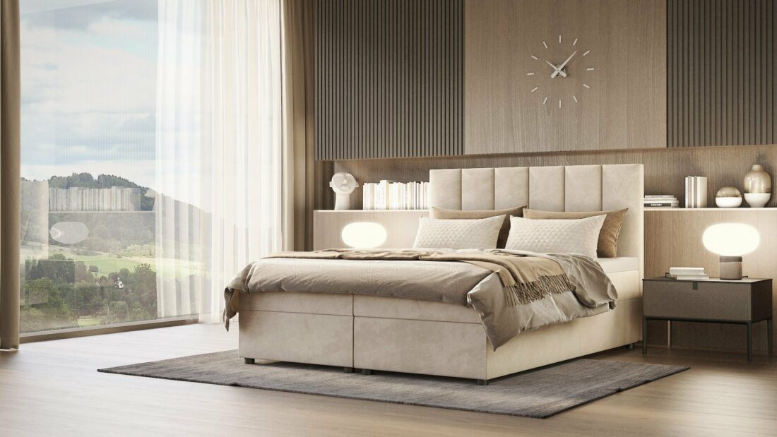 SFAB Kontinentální čalouněná postel VENUS (140x200 cm)