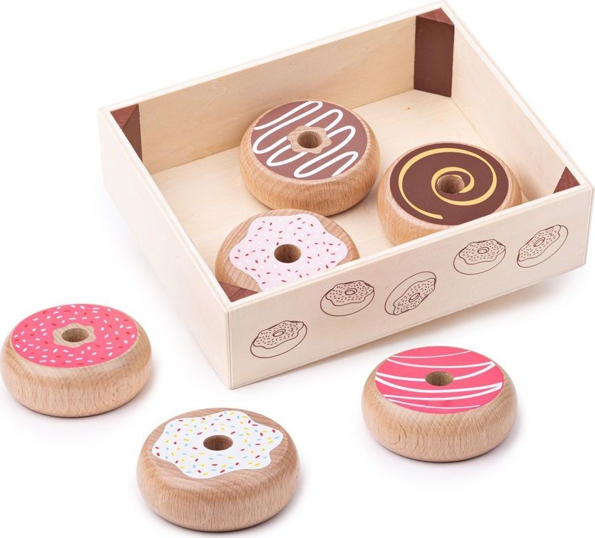 Bigjigs Toys Dřevěné hrací jídlo - Krabička s donuty