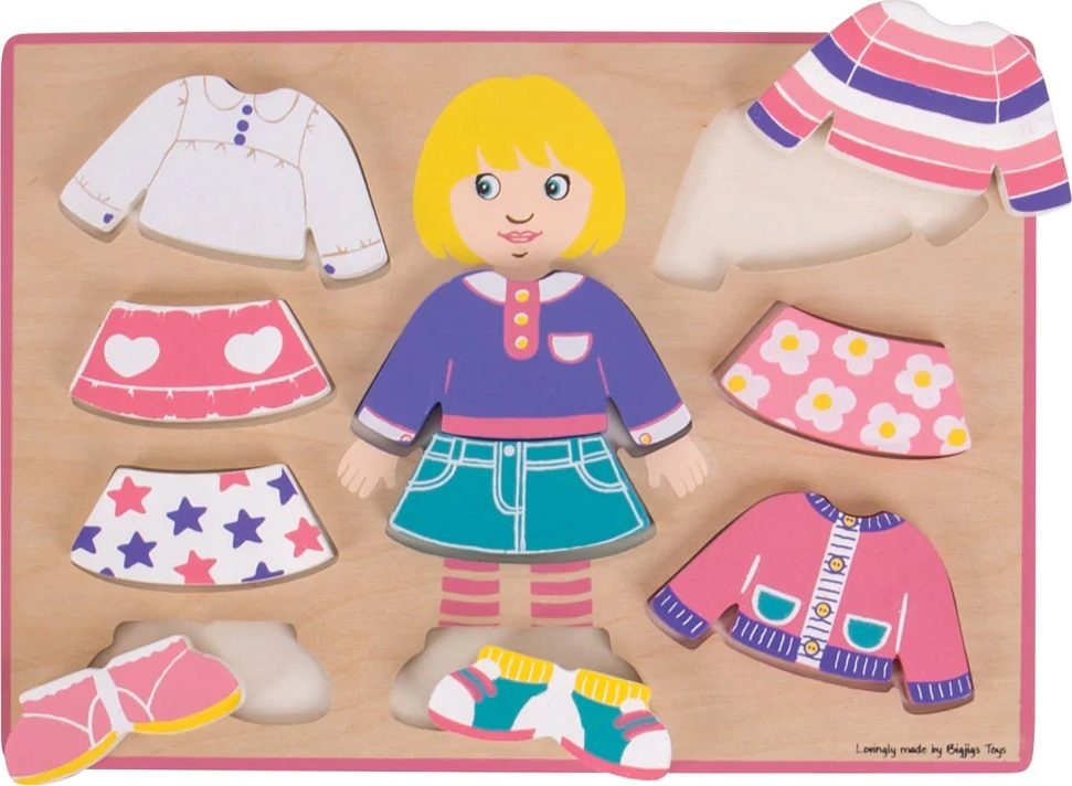 Bigjigs Toys Dřevěné oblékací puzzle holčička