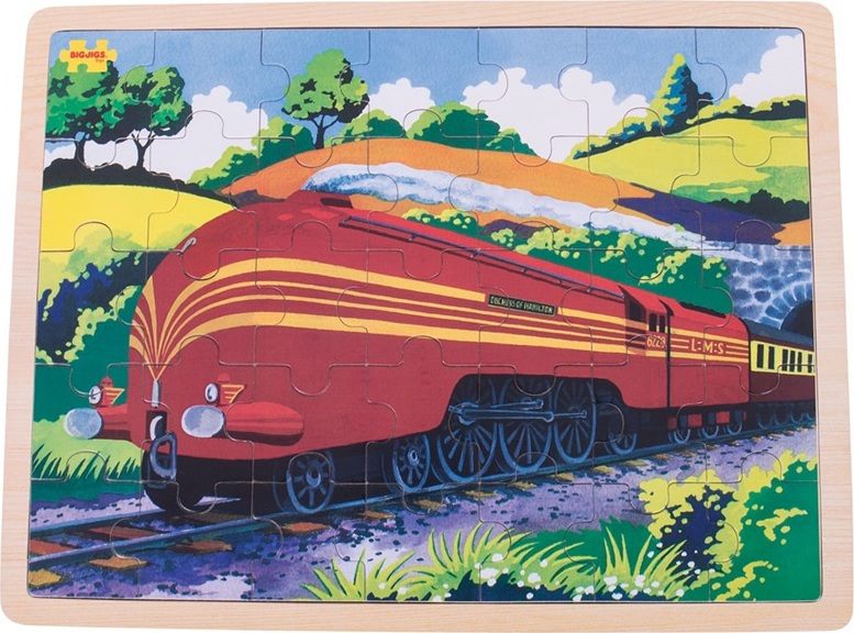 Bigjigs Toys Dřevěné puzzle - Historický vlak Vévodkyně z Hamiltnu