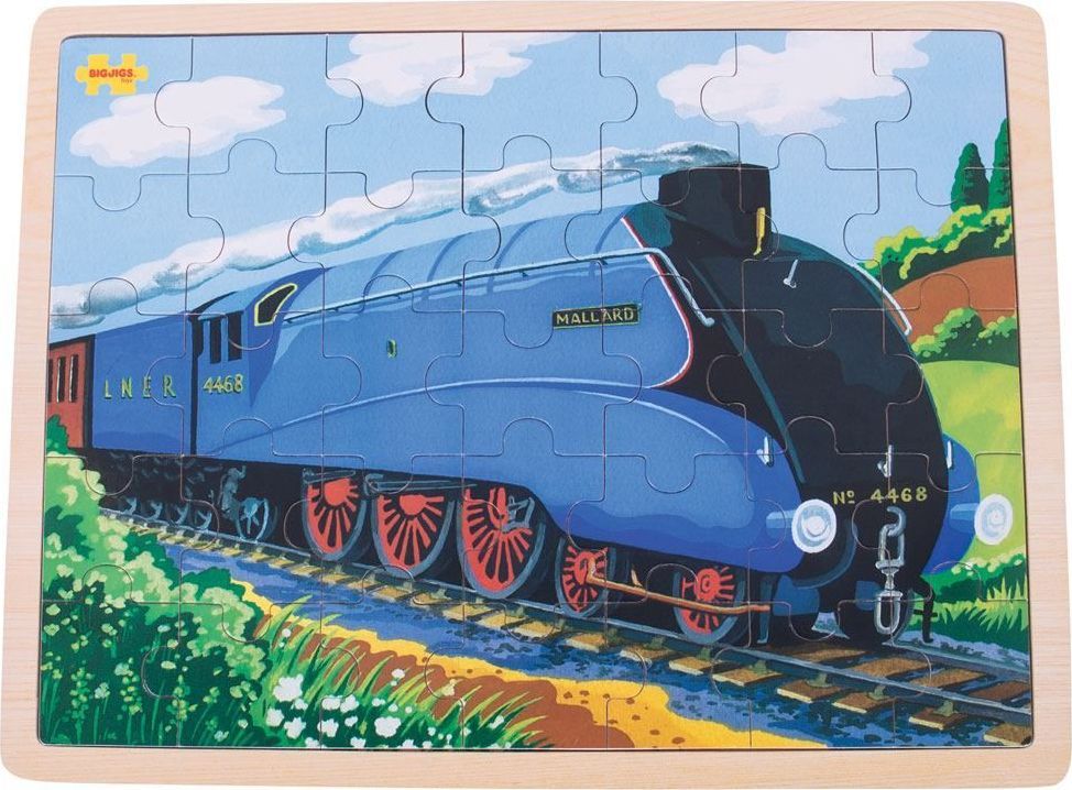 Bigjigs Toys Dřevěné puzzle - Historický vlak Mallard