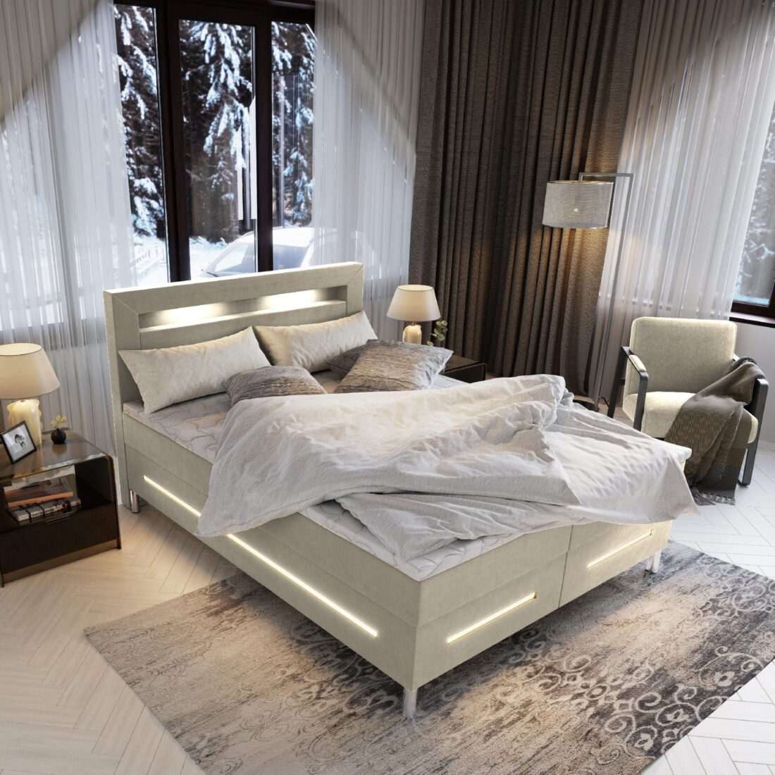 MSL Kontinentální čalouněná postel BENZEMA (160 x )
