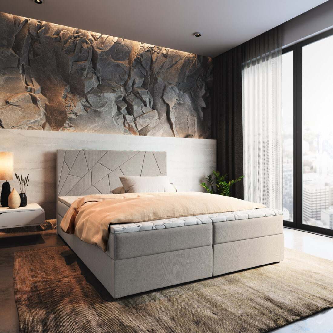 MSL Kontinentální čalouněná postel MADONA (160 x )