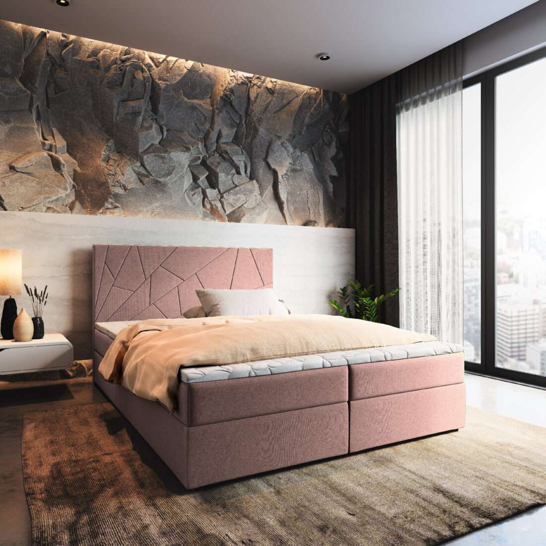MSL Kontinentální čalouněná postel MADONA (180 x )