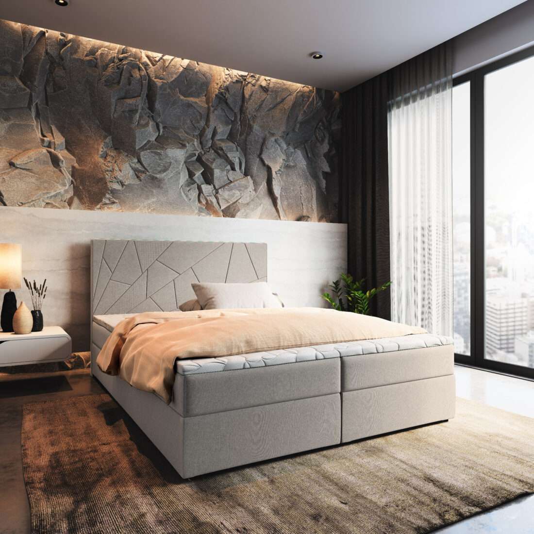 MSL Kontinentální čalouněná postel MADONA (140 x )